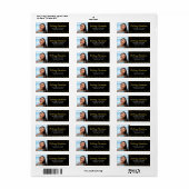 Abschluss Foto Black Gold Script Glitzer-Adresse (Vorne)