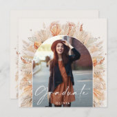 Abschluss Foto Bogen rustikale Pampas botanische Einladung (Vorne/Hinten)