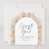 Abschluss Foto Bogen rustikale Pampas botanische Einladung (Rückseite)