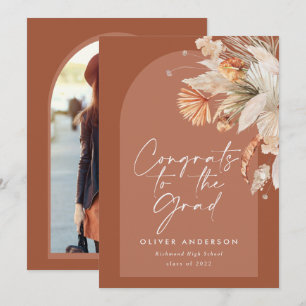 Abschluss Foto Bogen Terracotta Pampas botanisch Einladung