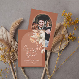 Abschluss Foto Bogen Terracotta Pampas botanisch Einladung