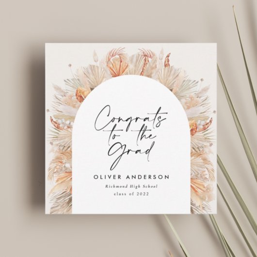 Abschluss Foto Bogen Terracotta Pampas botanisch Einladung