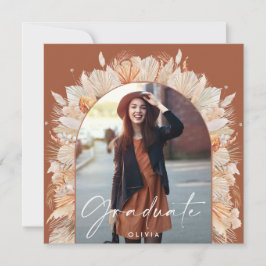 Abschluss Foto Bogen Terracotta Pampas botanisch Einladung