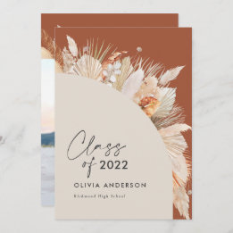 Abschluss Foto Bogen Terracotta Pampas botanisch  Einladung