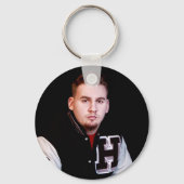 Abschluss Foto Burgundy GRAD Cap Jahr Monogramm Schlüsselanhänger (Rückseite)