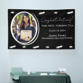 Abschluss Foto & Cap, Diplom in Schwarz und Weiß Banner (Messe)