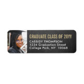 Abschluss Foto Chalkboard & Gold Rücksendeadresse (Vorne)