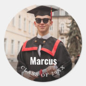 Abschluss Foto Class 2025 Runder Aufkleber (Vorderseite)