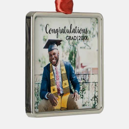 Abschluss Foto Class 20XX Moderne Typografie Ornament Aus Metall (Rechts)