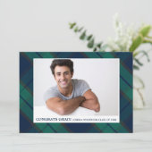 Abschluss Foto Classic Black Watch Kariertes Party Einladung (Stehend Vorderseite)