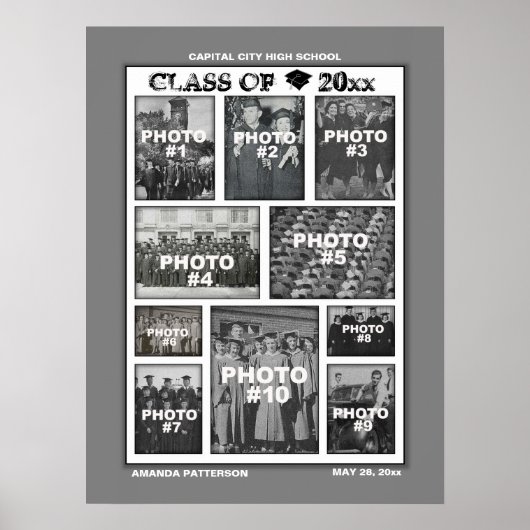 Abschluss Foto Collage 10 Images Poster (Vorne)