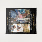 Abschluss Foto Collage Black Fotobooth Wandteppich (Vorderseite (Horizontal))