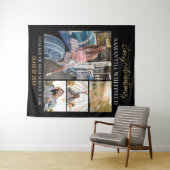 Abschluss Foto Collage Black Fotobooth Wandteppich (Beispiel (Horizontal))