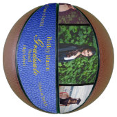 Abschluss Foto Collage Blue Leather Basketball (Vertikal)