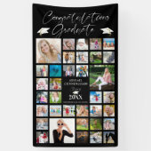 Abschluss Foto Collage Chic Script Black Banner (Vertikal)