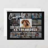 Abschluss Foto Collage Class of 2022 Einladungspostkarte (Vorne/Hinten)