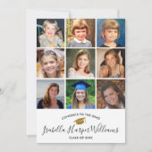 Abschluss Foto Collage Gold Glitzer Grad Party Einladung (Vorderseite)