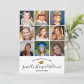 Abschluss Foto Collage Gold Glitzer Grad Party Einladung (Stehend Vorderseite)