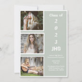 Abschluss Foto Collage Green Name Abschluss Ankündigung (Vorderseite)