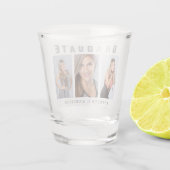 Abschluss Foto Collage Herzlichen Glückwunsch Weiß Schnapsglas (Rückseite)