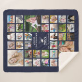 Abschluss Foto Collage Script CLASS of Navy Blue Sherpadecke (Vorderseite (Horizontal))