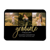 Abschluss Foto Collage Script Grad Bekanntgabe Magnet (Horizontal)