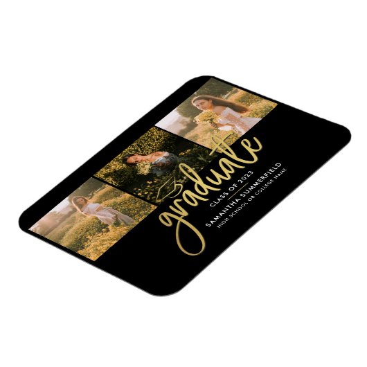 Abschluss Foto Collage Script Grad Bekanntgabe Magnet (Linke Seite)