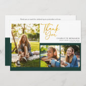 Abschluss Foto Collage Script Graduate Party Dankeskarte (Vorne/Hinten)