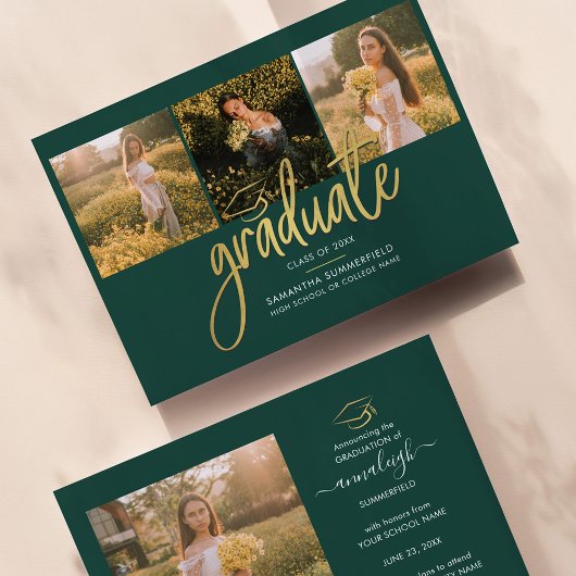 Abschluss Foto Collage Script Green Grad 2025 Ankündigung