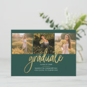 Abschluss Foto Collage Script Green Grad 2025 Ankündigung (Stehend Vorderseite)