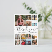 Abschluss Foto Collage Script Vielen Dank Postcard Ankündigungspostkarte (Stehend Vorderseite)