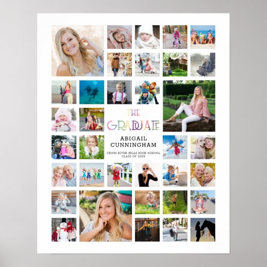 Abschluss-Foto Collage the GRADUATE Keepake Poster (Vorne)