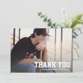 Abschluss Foto Custom Vielen Dank Hinweis Rückseit Dankeskarte (Stehend Vorderseite)