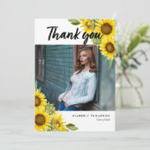 Abschluss Foto Danke Sunflower Script (Stehend Vorderseite)