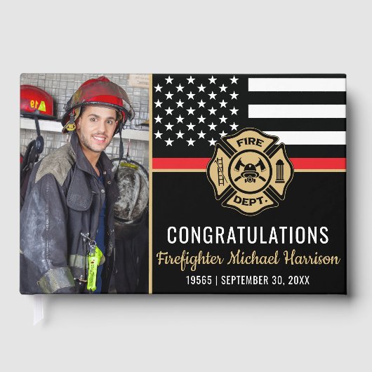 Abschluss-Foto der Feuerwehrakademie Gästebuch (Vorderseite)