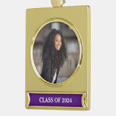 Abschluss-Foto des Jahrgangs Lila Banner-Ornament Gold (Links)