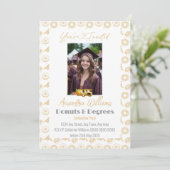 Abschluss Foto Donuts und Grad 2025 Einladung (Stehend Vorderseite)