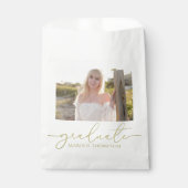 Abschluss Foto Einfach Elegante Gold Minimalistisc Geschenktütchen (Vorderseite)