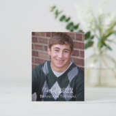 Abschluss Foto Einfach Schwarz-Weiß-Einladung Postkarte (Stehend Vorderseite)