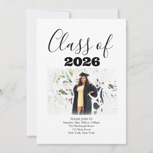 Abschluss Foto Einladung (Rückseite)