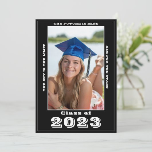 Abschluss Foto Einladung (Stehend Vorderseite)