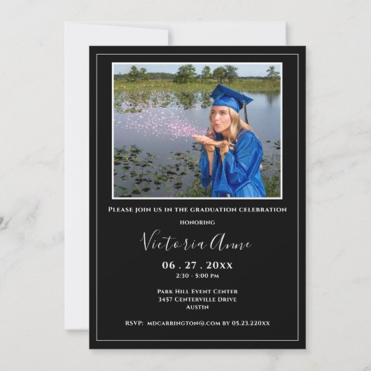 Abschluss Foto Einladung (Rückseite)