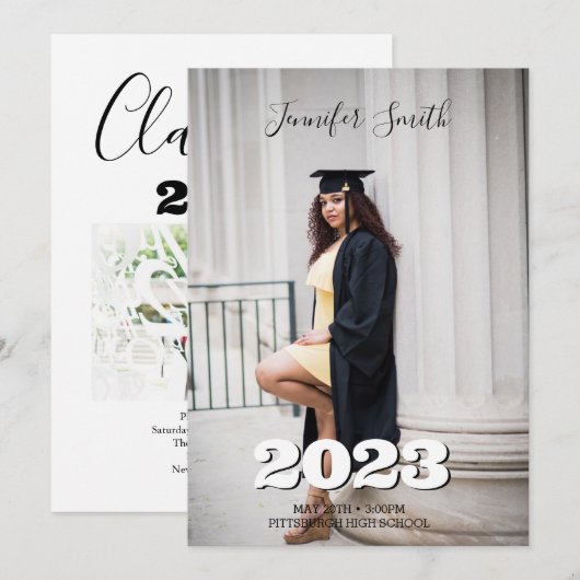 Abschluss Foto Einladung (Vorne/Hinten)