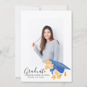 Abschluss-Foto-Einladung Blumen Einladung (Vorderseite)