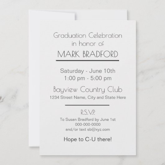 Abschluss Foto Einladung - Filter vorhanden (Rückseite)