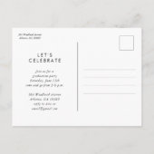 Abschluss Foto Einladung Postkarte (Rückseite)