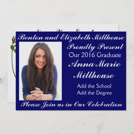 Abschluss Foto Einladung - SRF (Vorne/Hinten)