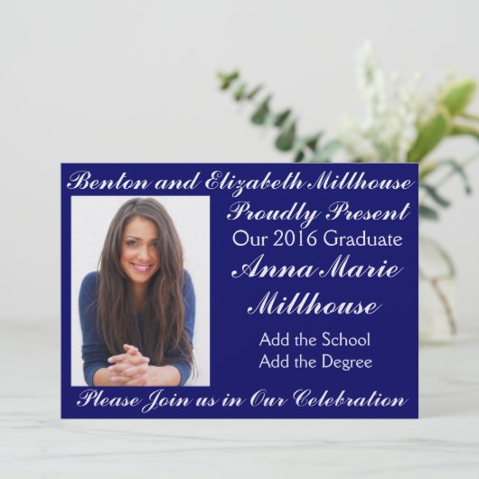 Abschluss Foto Einladung - SRF (Stehend Vorderseite)