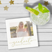 Abschluss Foto Elegante Gold Minimalistisches Skri Serviette