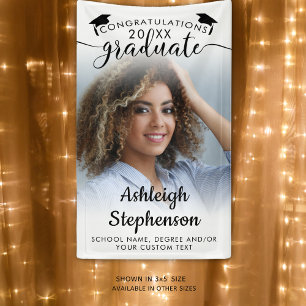 Abschluss Foto Elegante Script Glückwunsch Grad Banner